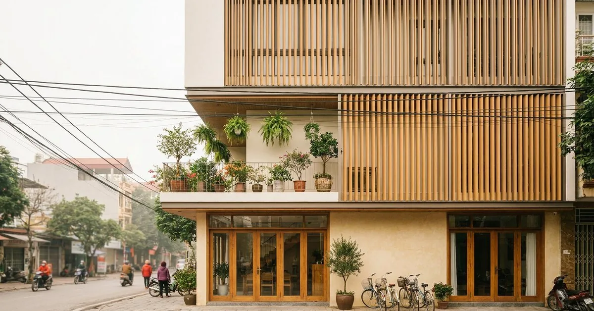 Minh hoạ phong cách nhà phố 3 tầng NHÀ MỘC nhận thi công