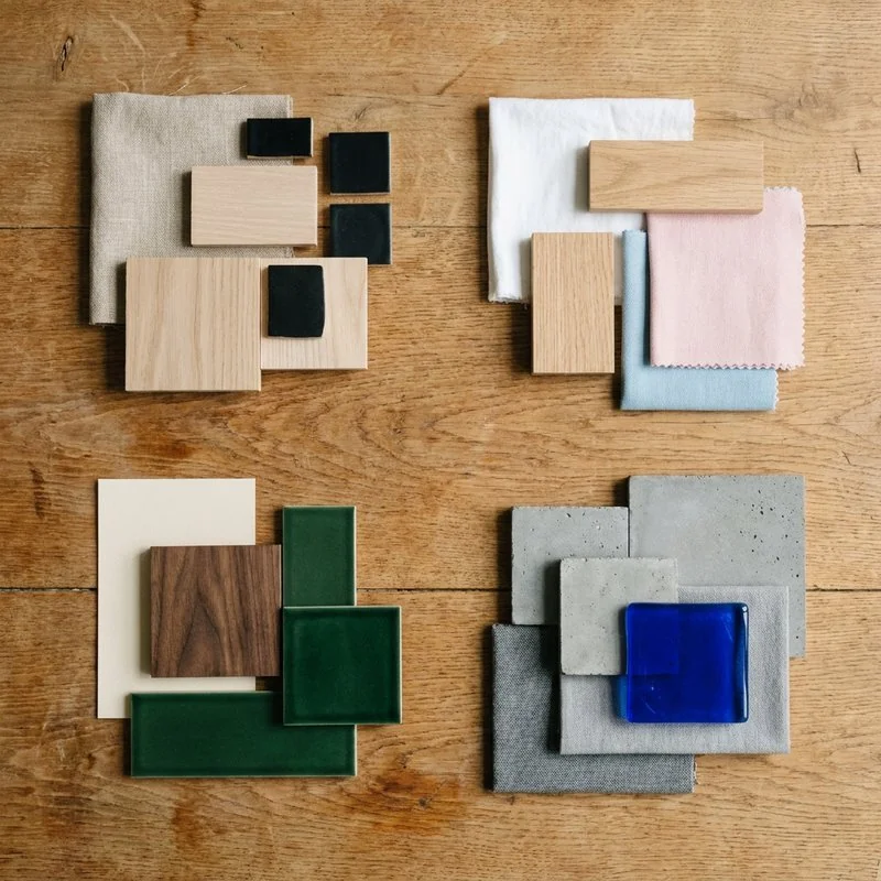 Bốn cụm mẫu màu xếp theo phong cách Japandi, Scandinavian, Indochine, Modern