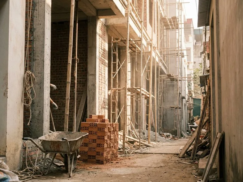 Thi công phần thô nhà phố trong ngõ Hà Nội theo gói xây nhà trọn gói