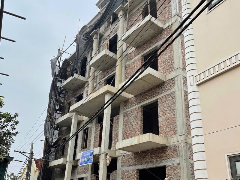 Biệt thự tân cổ điển 950m² tại Dương Liễu, Hoài Đức do Nhà Mộc thi công, chụp giai đoạn phần thô