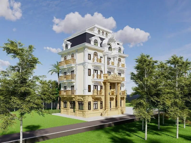 Phối cảnh biệt thự tân cổ điển mái Mansard tại Dương Liễu