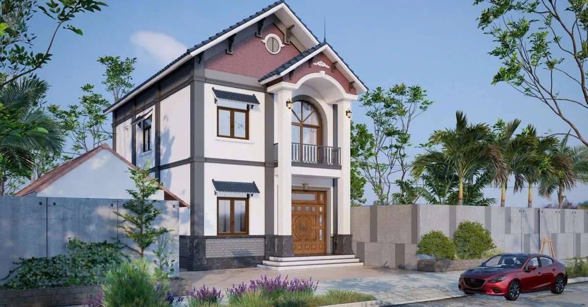 Phối cảnh nhà 2 tầng mái Thái tại Cát Quế do Nhà Mộc thiết kế